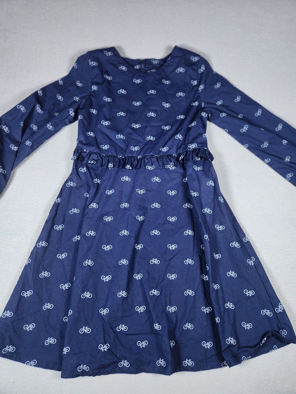 Girls Hope & Henry Organic Cotton  Navy Bicycle Print Long-Sleeve Casual